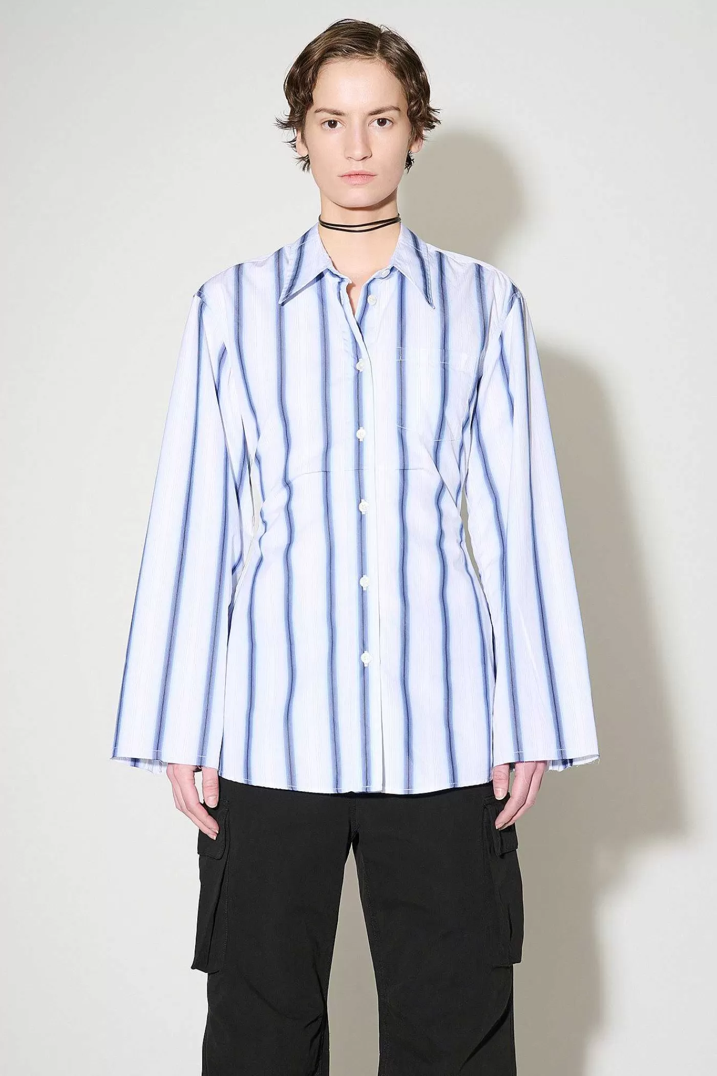 Skjorttyg | Our Legacy Daisy Shirt Blue Crypto Stripe