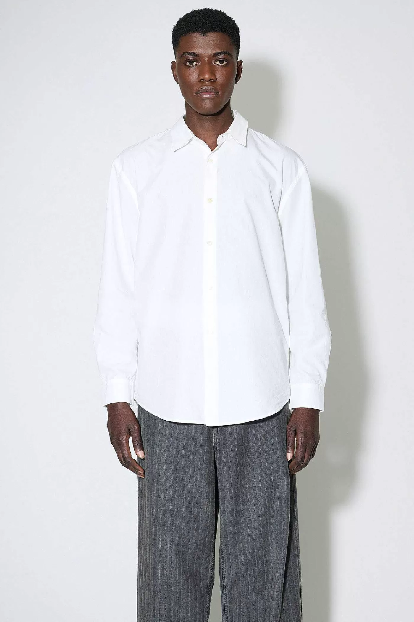 Skjorttyg | Our Legacy Formell Skjorta White Peached Cupro Poplin