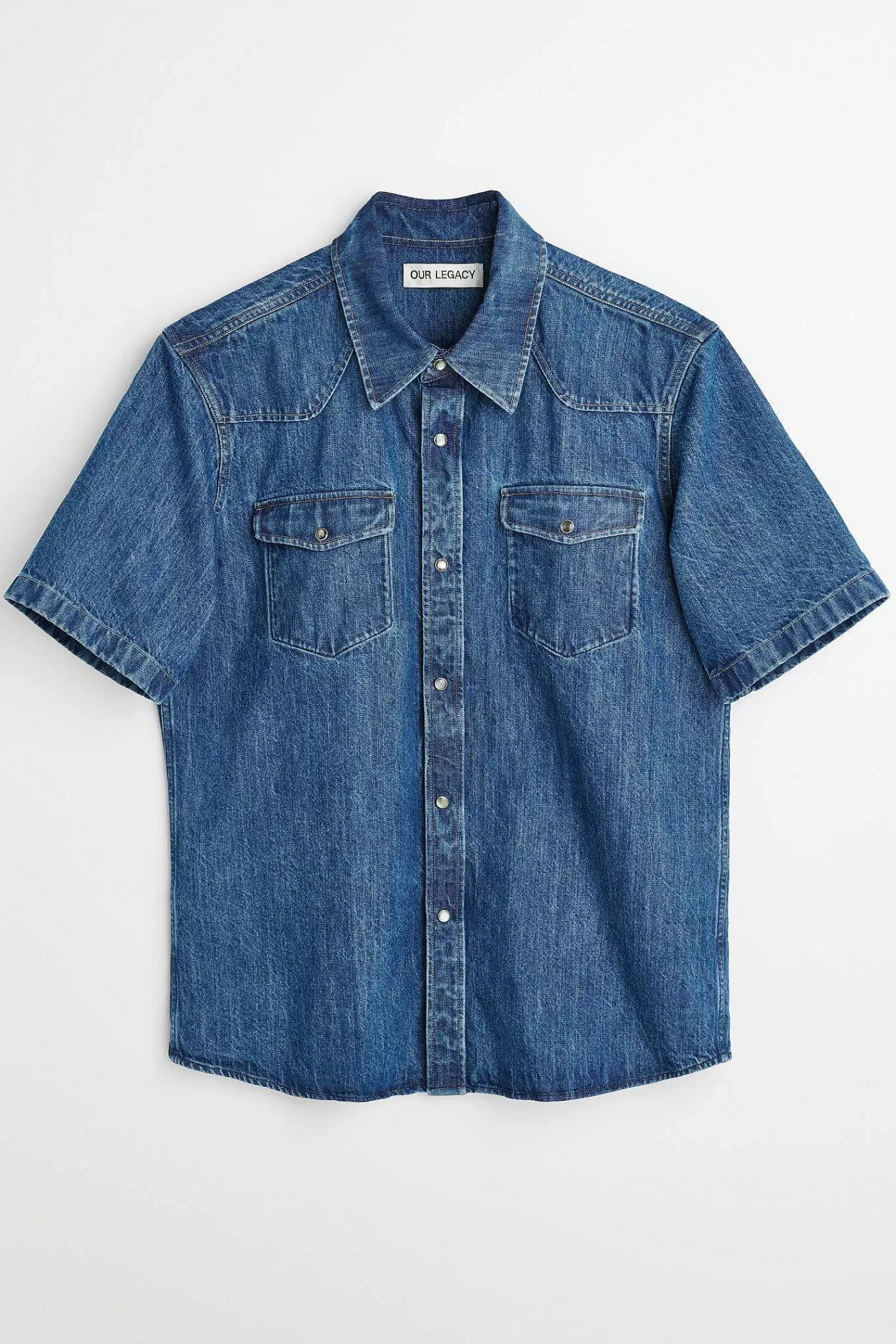 Skjorttyg | Our Legacy Frontier Shortsleeve Shirt Western Blue Denim