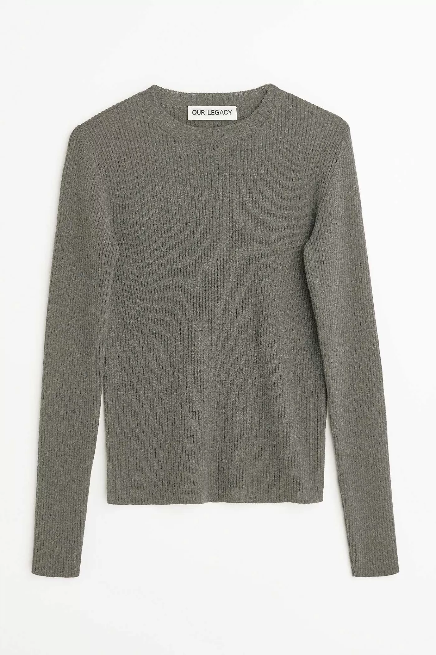 Stickat | Our Legacy Kompakt Roundneck Mole Grey Super Wool