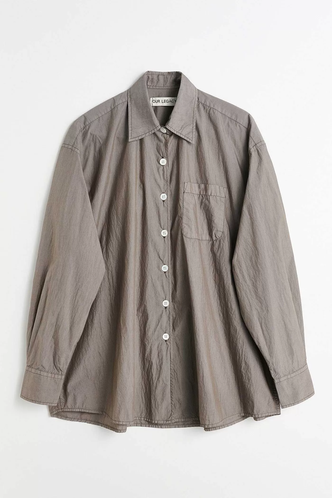 Skjorttyg | Our Legacy Lant Skjorta Stone Khaki Fallskarm Poplin