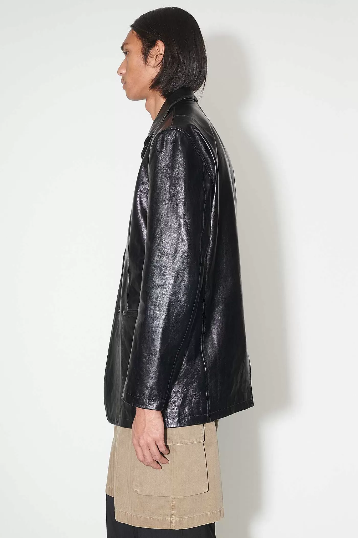 Läder | Our Legacy Oppnande Blazer True Dye Black Leather