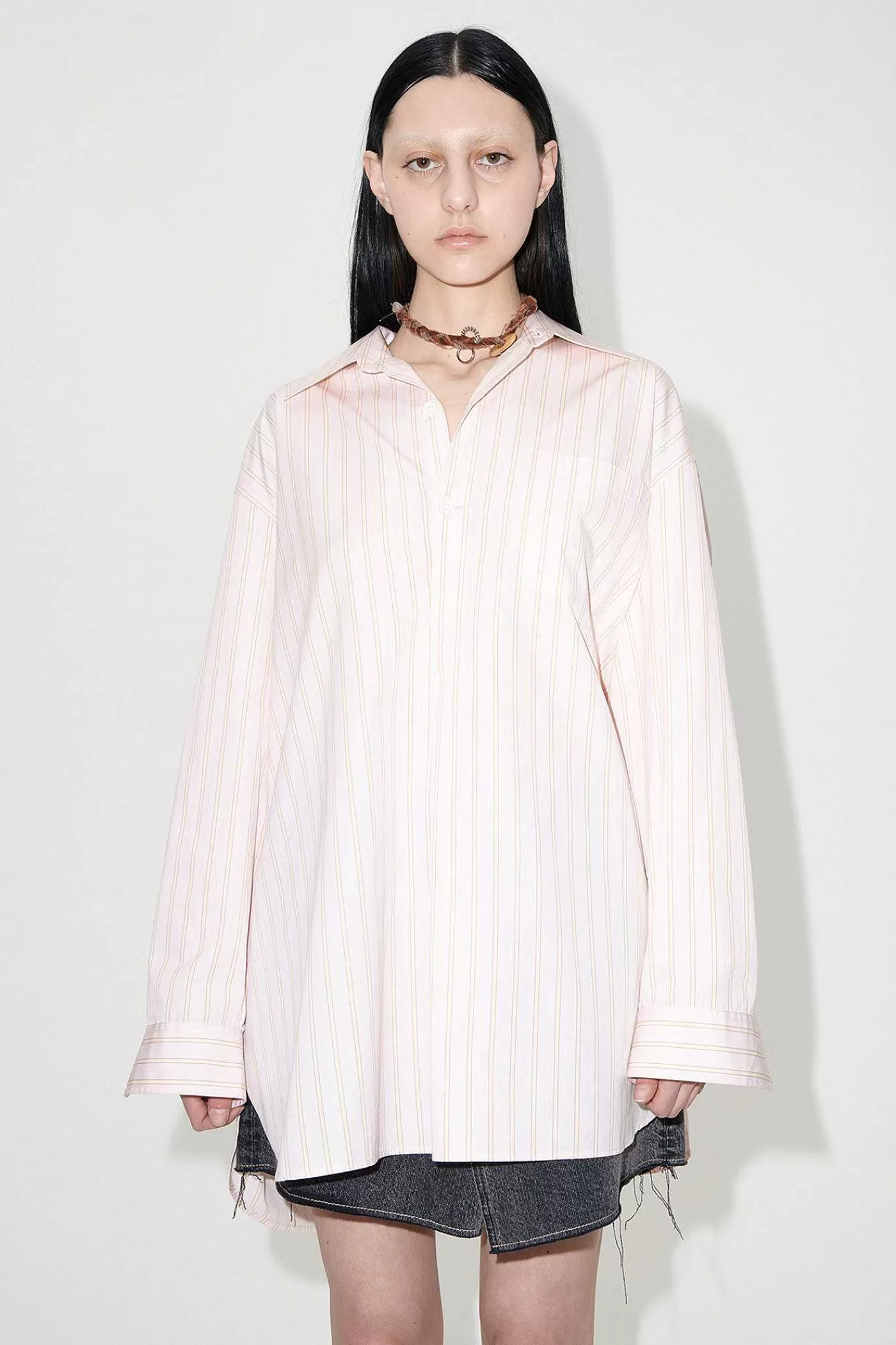 Skjorttyg | Our Legacy Popover Skjorta Rosa Business Stripe